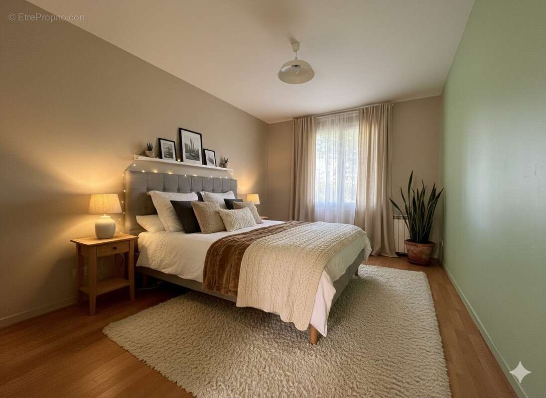 Chambre verte, photo non contractuelle - Maison à VILLEBERNIER