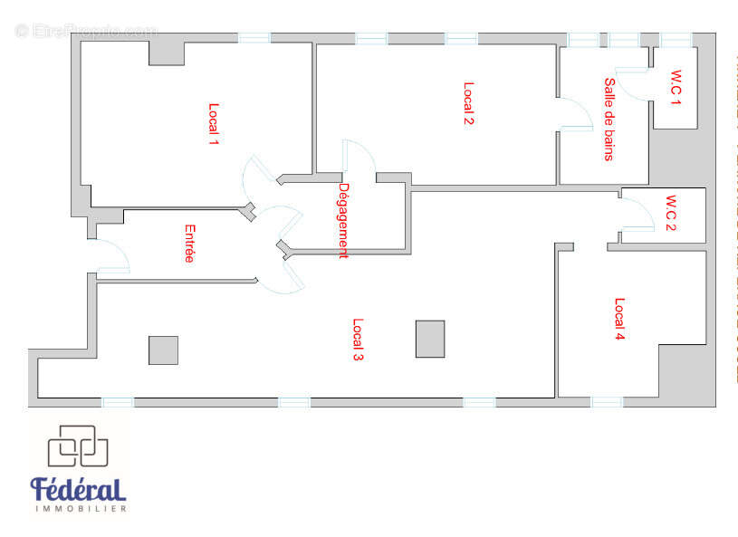 Plateau à vendre 89m2, investissement ou projet sur mesure, Strasbourg hyper centre. - photo 4