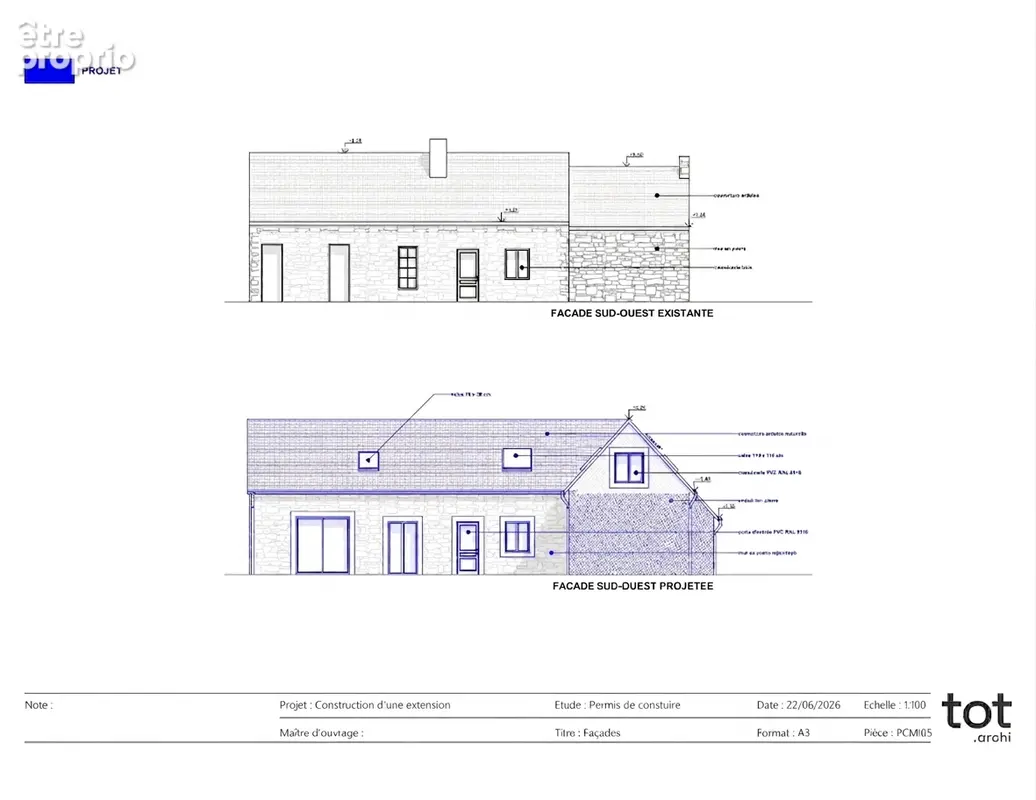 Projet de rénovation avec permis de construire en cours, terrain de 816 m² - photo 11