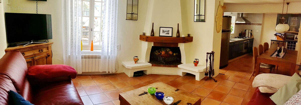 Salong Klinker Öppen spis - Maison à BOUJAN-SUR-LIBRON