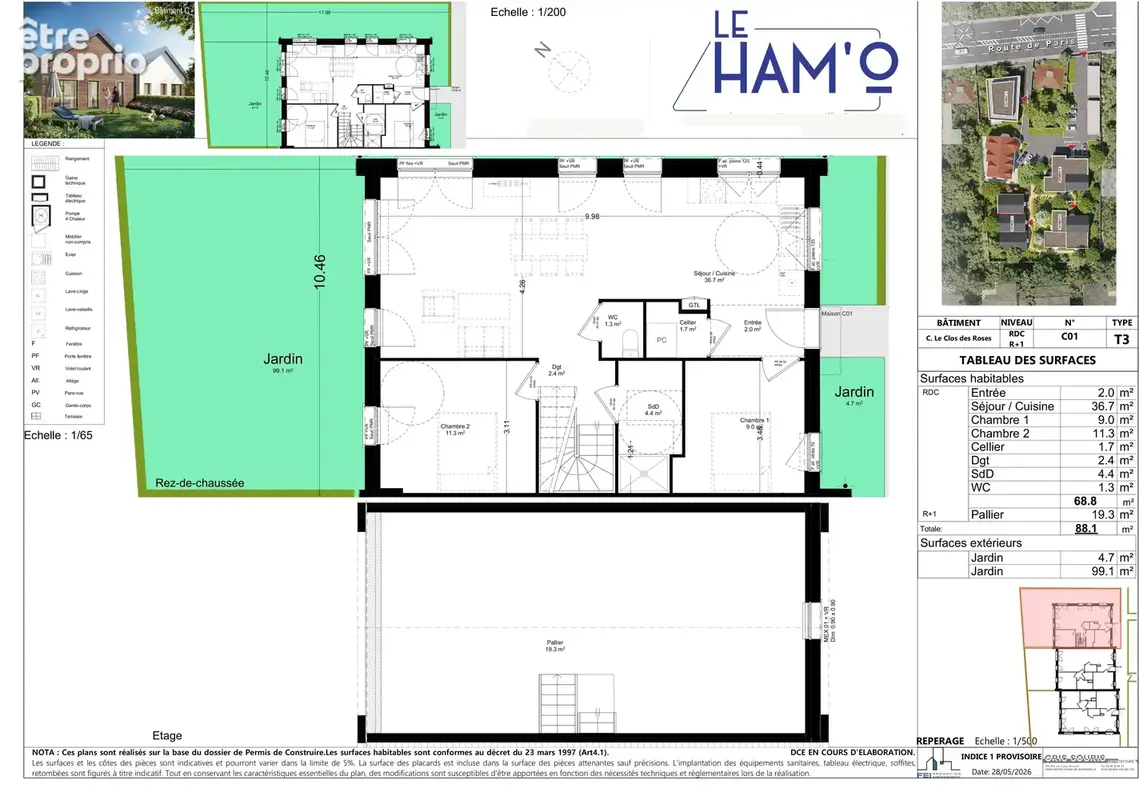À Vendre - Maison T4 avec jardin et places de parking - Résidence LE HAM'O - Mesnil-Esnard - photo 2