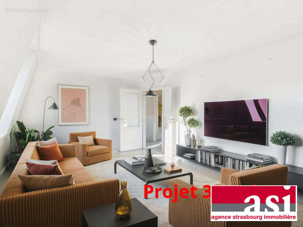 Salon-séjour Projection 3D - Appartement à BISCHHEIM