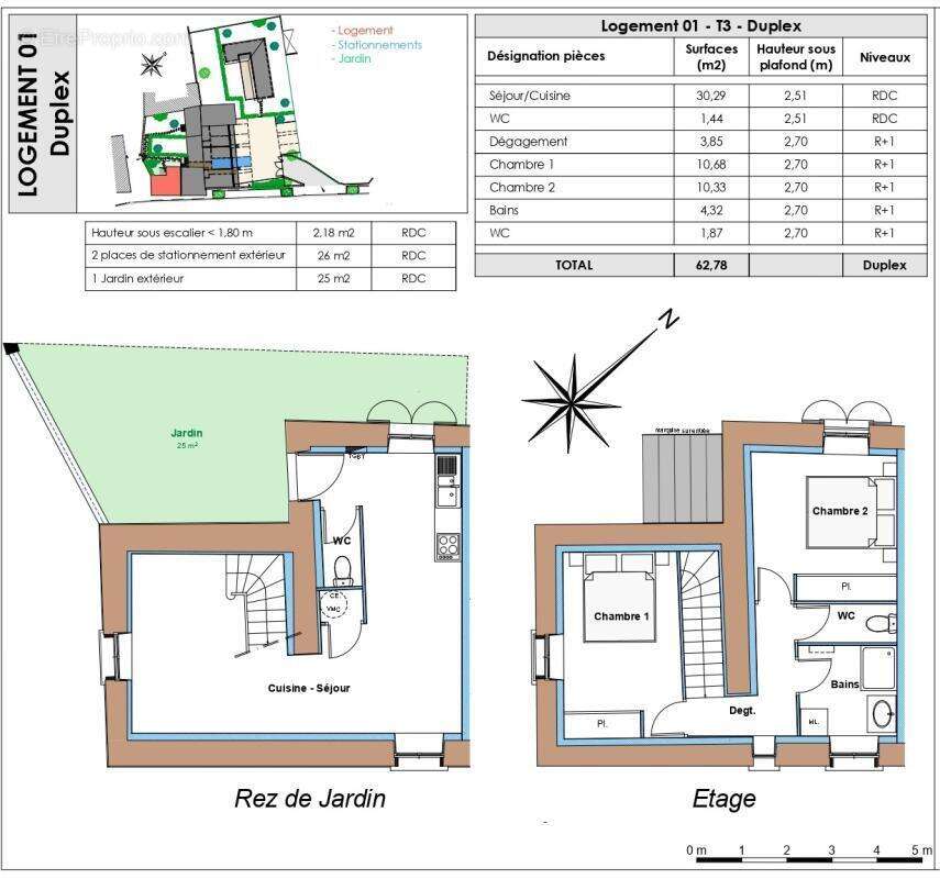 Appartement - Duplex - 2 Chambres - 2 Places de parking - Jardin - Au cœur du village - Proche commodités - photo 11