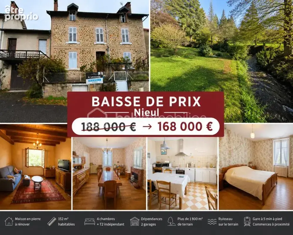 Maison 7 pièces 152 m² · à Nieul · 152 m² · 160 000 €