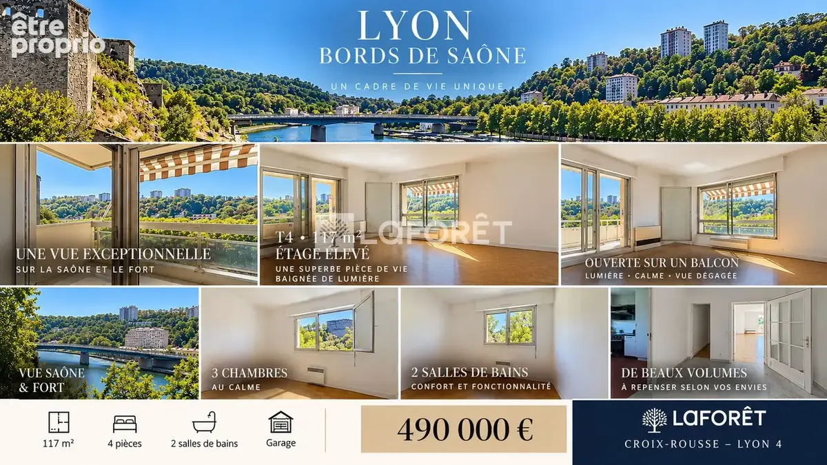 Lyon croix rousse- bords de saône  t4/ 117 m²  vue exceptionnelle - photo 15