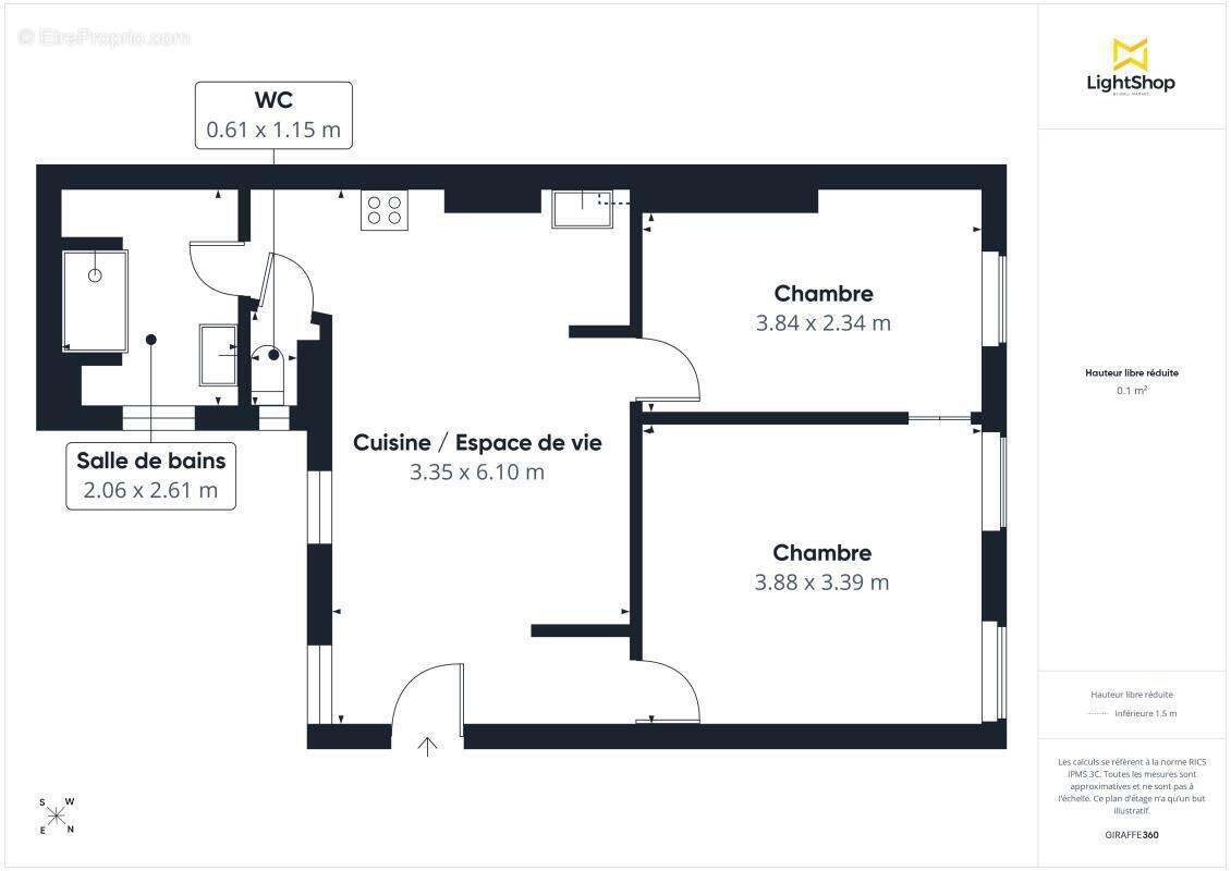 Appartement 3 pièces traversant de 50 m² - Avenue De Flandre, Paris - photo 3