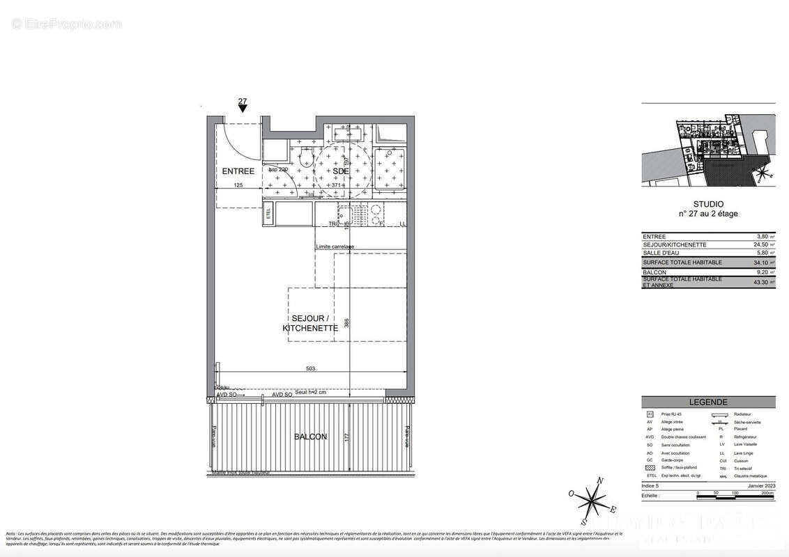 Appartement à PARIS-15E