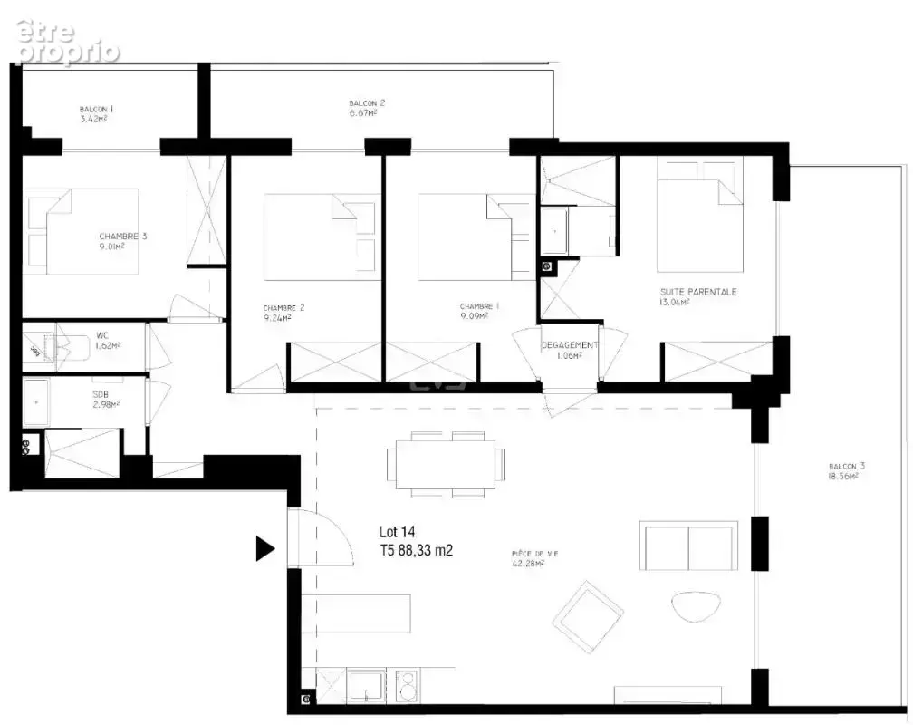 Appartement t5 refait neuf centre ville - photo 15