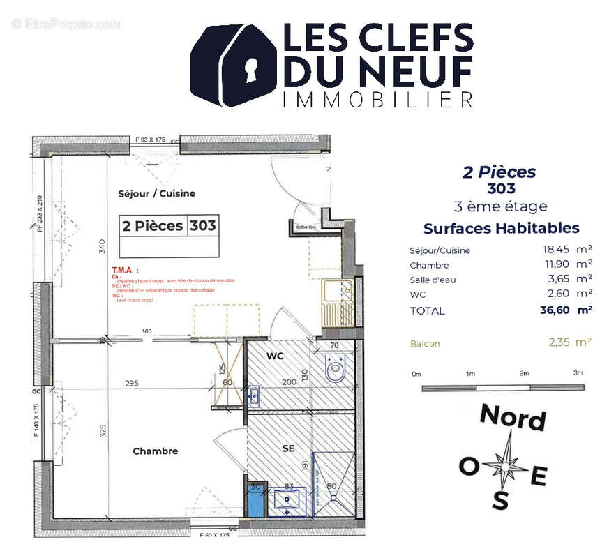 Appartement à PARIS-19E