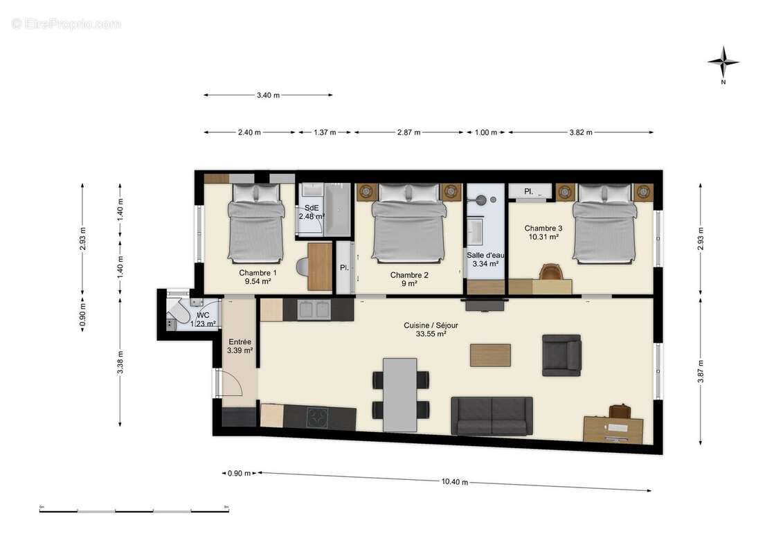 Appartement 76 m² à Toulouse  - photo 3
