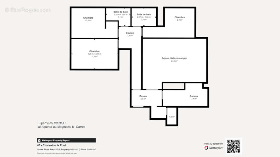 Appartement 4P / 3 chambres - 92.5m² + 16m² de balcons - Métro LIBERTE - photo 17