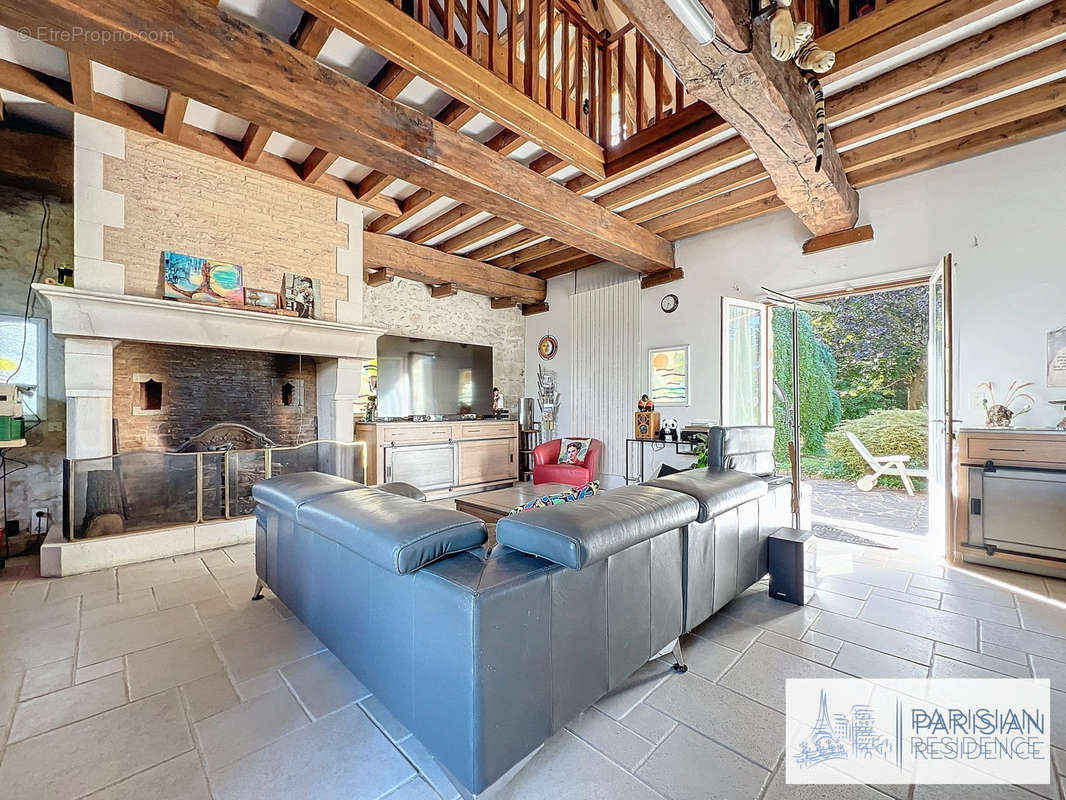 salon avec cheminée - Maison à MONTEREAU-FAULT-YONNE