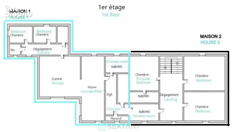 Imposant ensemble immobilier, 2 maisons attenantes, 8 chambres, grand jardin, piscine hors sol - photo 15