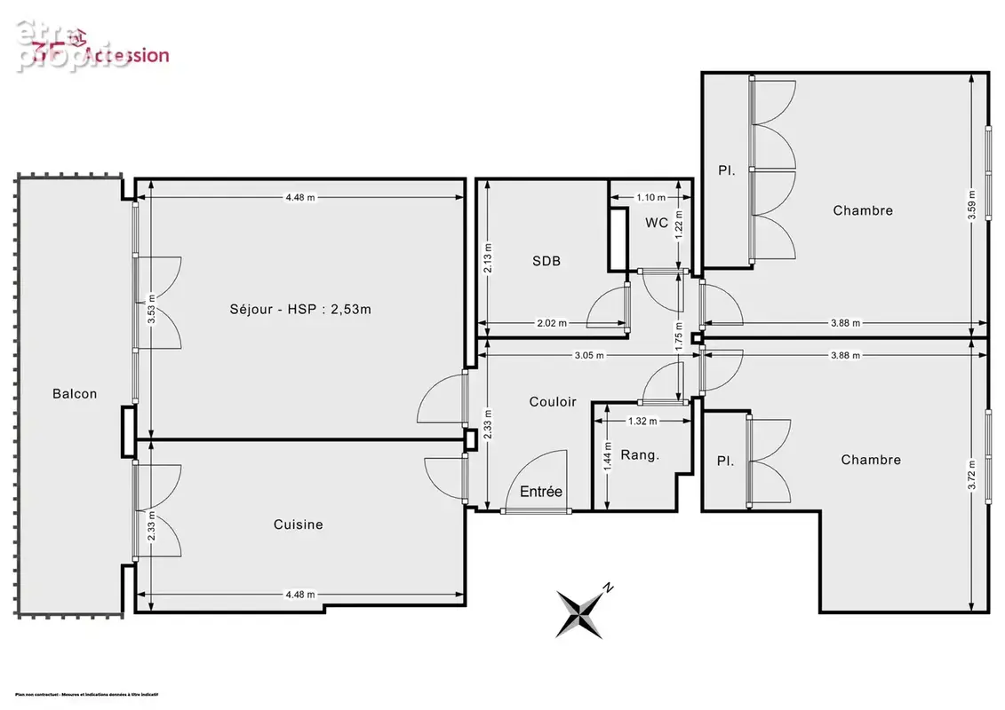  Appartement T3 de 63,5 m² avec balcon, cave et box – Groslay - photo 12