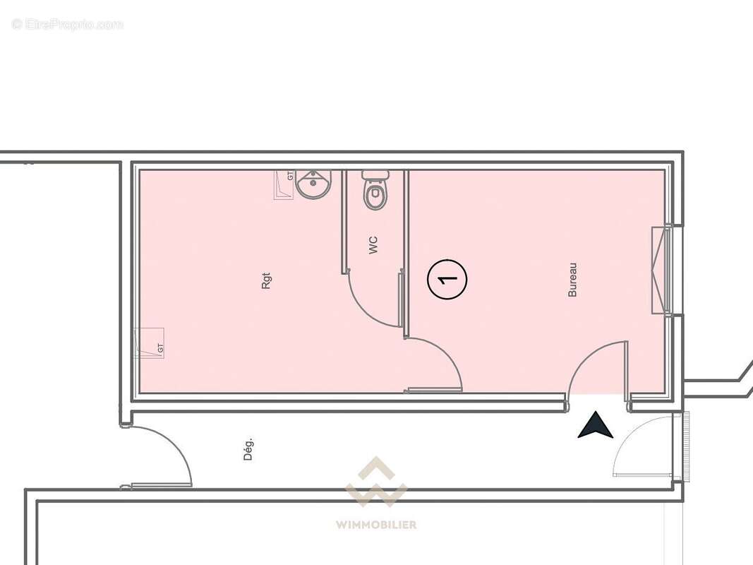Plan indicatif bureau -  Rez-de-chaussée - La Garde 83130 - Commerce à LA GARDE