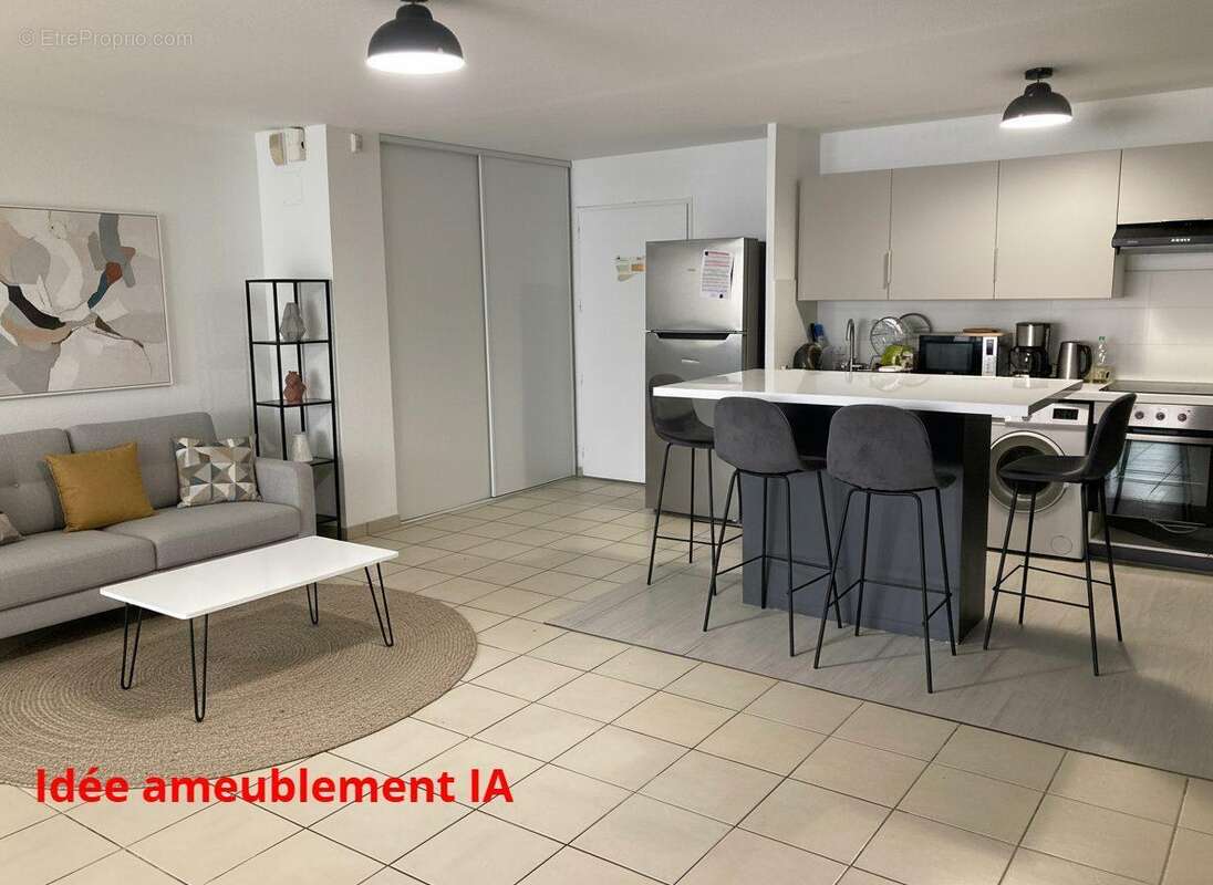 pièce meublée par IA - Appartement à ARGELES-SUR-MER