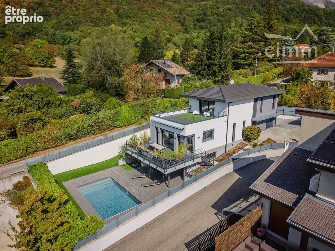 Saint-ismier — maison d’architecte contemporaine avec piscine chauffée, climatisation et vue belledonne - photo 2