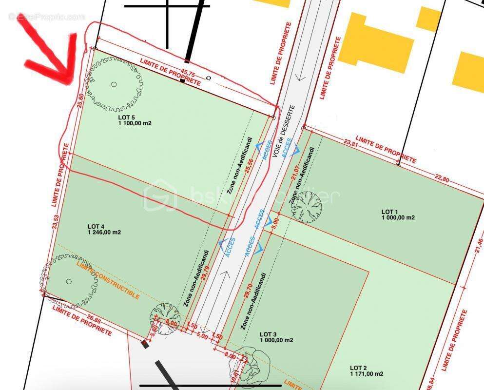 Terrain viabilisé – 1 100 m² – Secteur calme – Lagorce - photo 2