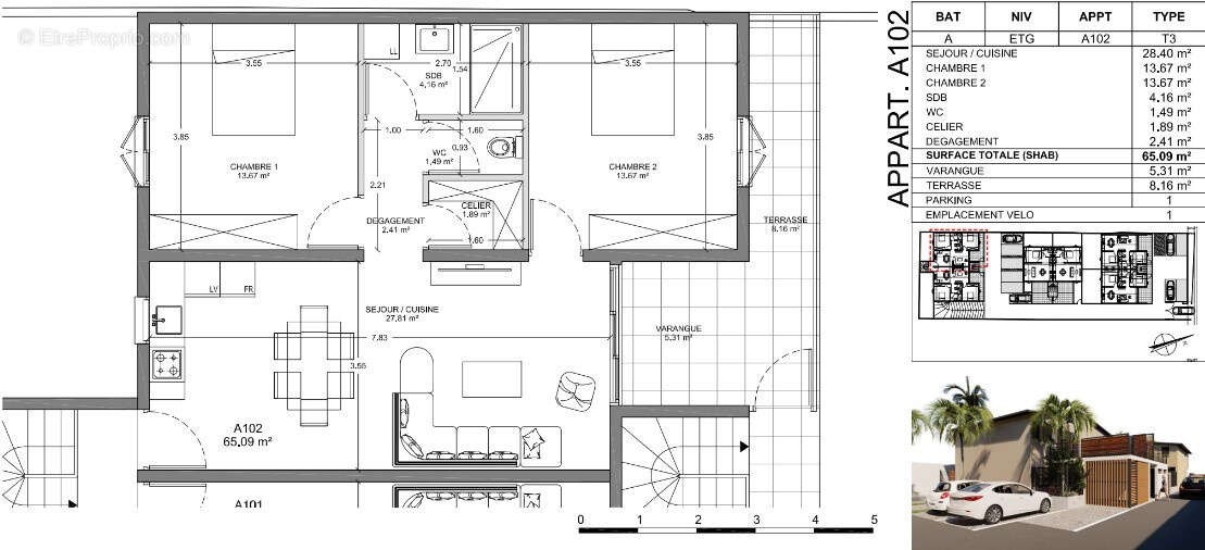 Appartement à SAINT-PIERRE