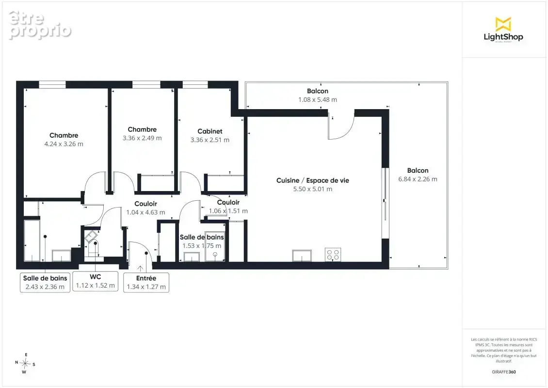 Appartement 4 pièces de 81m2 avec terrasse, clim et garage à Saint-Cyr-Au-Mont-D'Or - photo 16