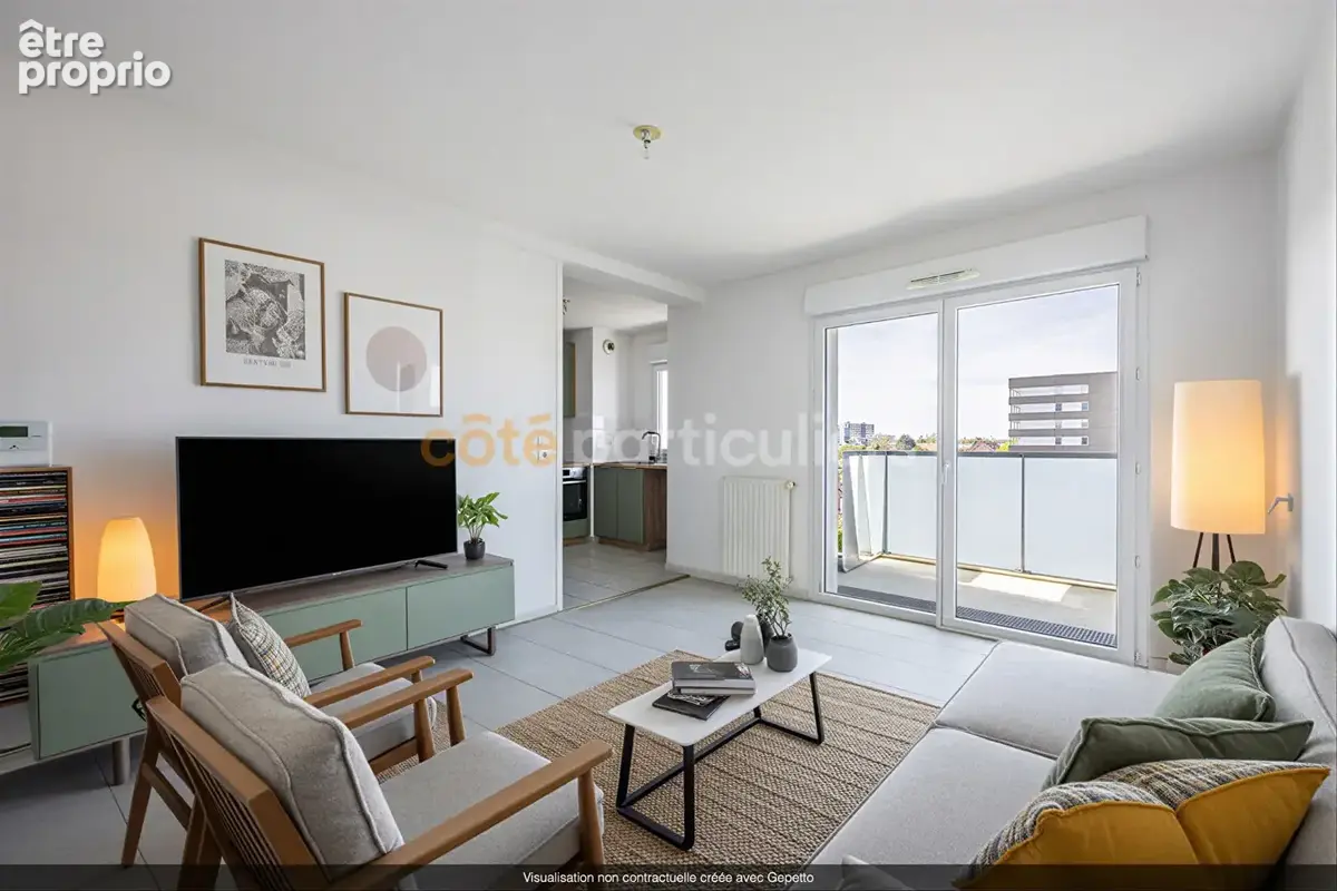 Nantes sud -- appartement t2 -- 43m2 -- balcon -- parking - photo 2