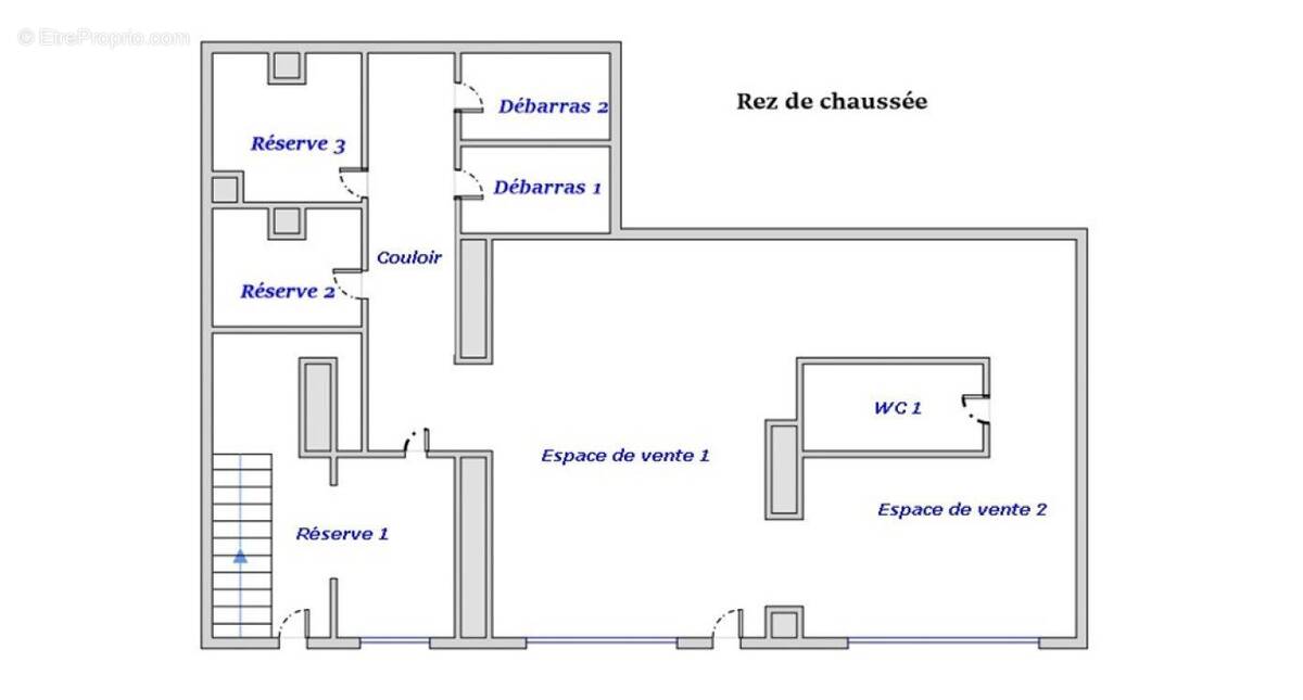 Plan d'agencement non coté RDC - Commerce à PARIS-11E