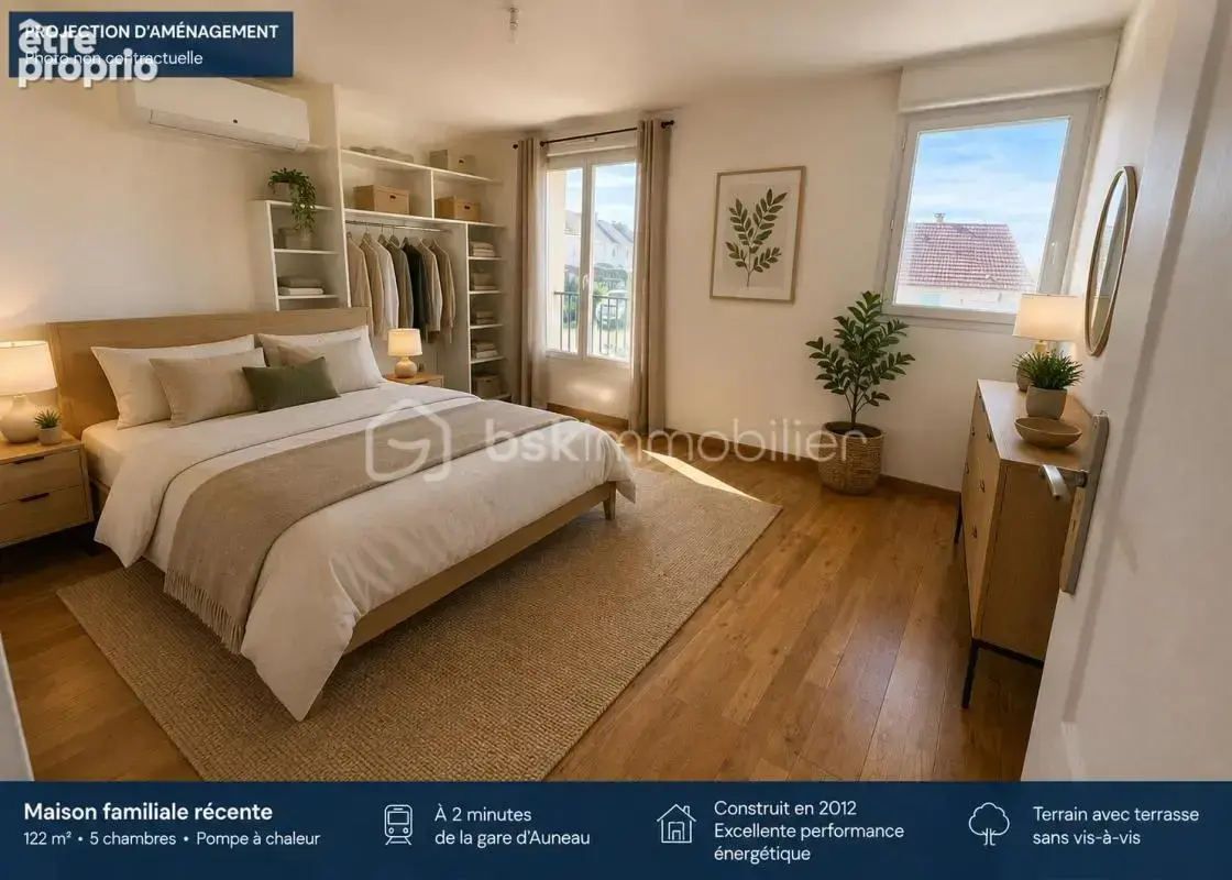Maison familiale récente – 5 chambres – Pompe à chaleur – À 2 minutes de la gare d'Auneau - photo 7