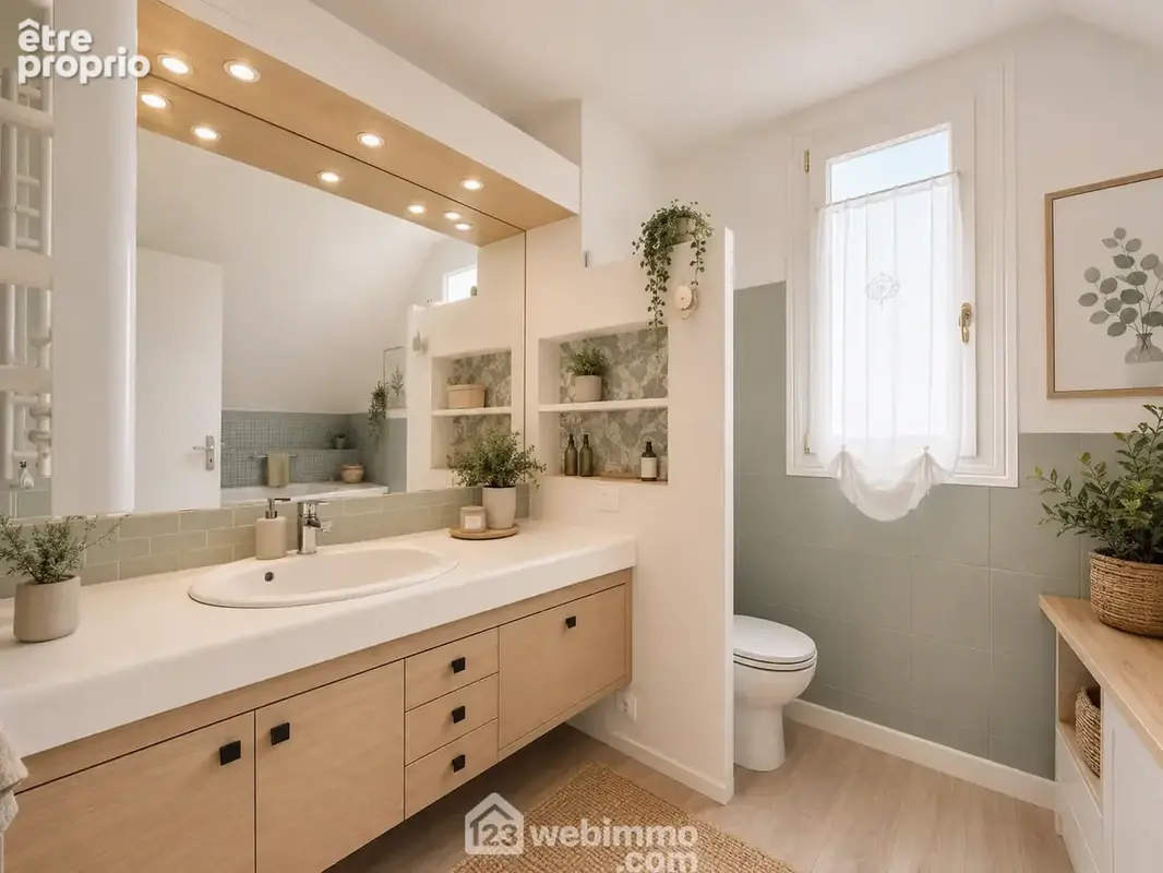 Voici la salle de bains avec wc... (photo projet)