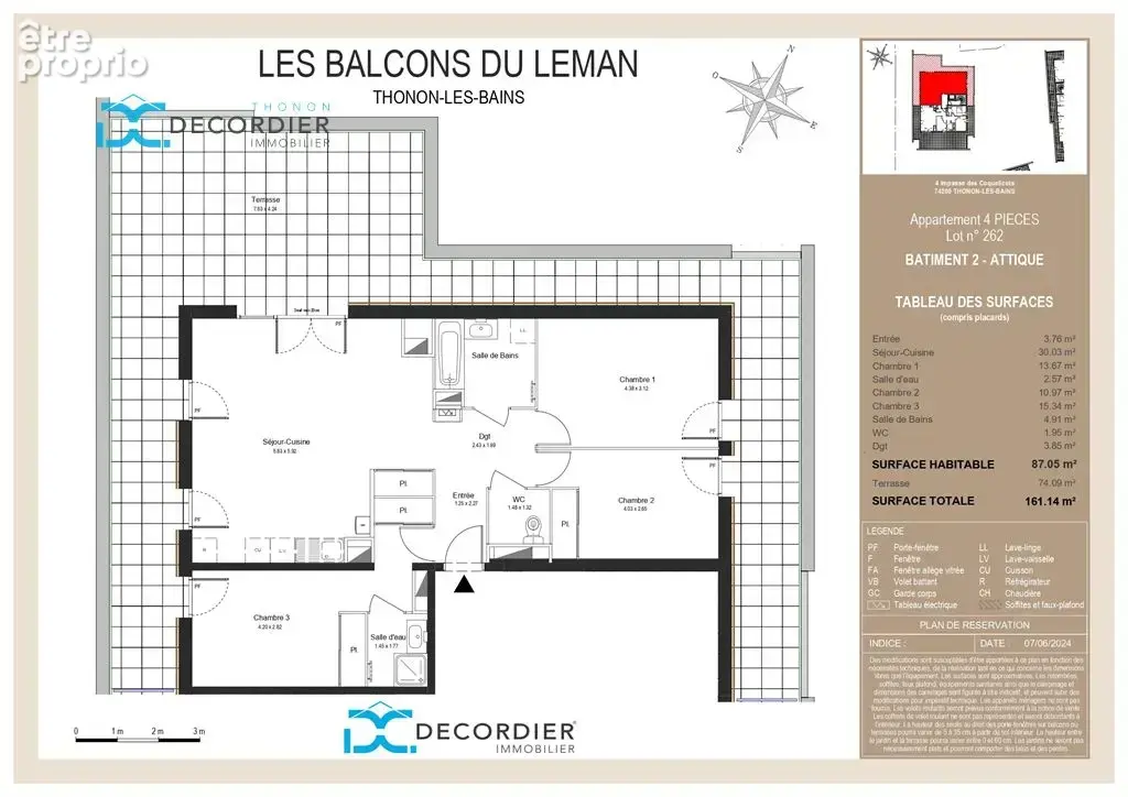 T4 en attique à vendre - thonon-les-bains - photo 3