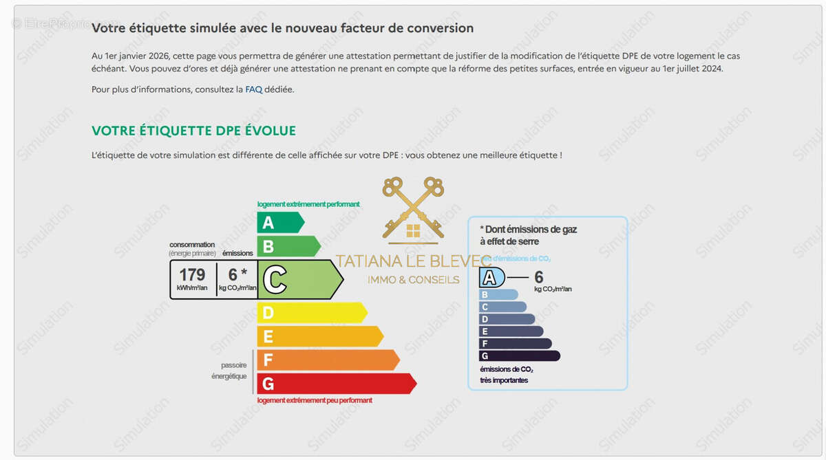 SIMULATION DPE ADEME 2026 - Appartement à LORIENT