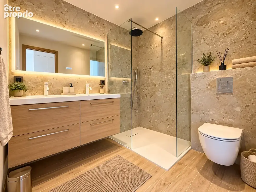 Cannes bas montfleury rare ! t3 85m2 refait à neuf vue mer terrasse 15m2 sud double garage cave - photo 6
