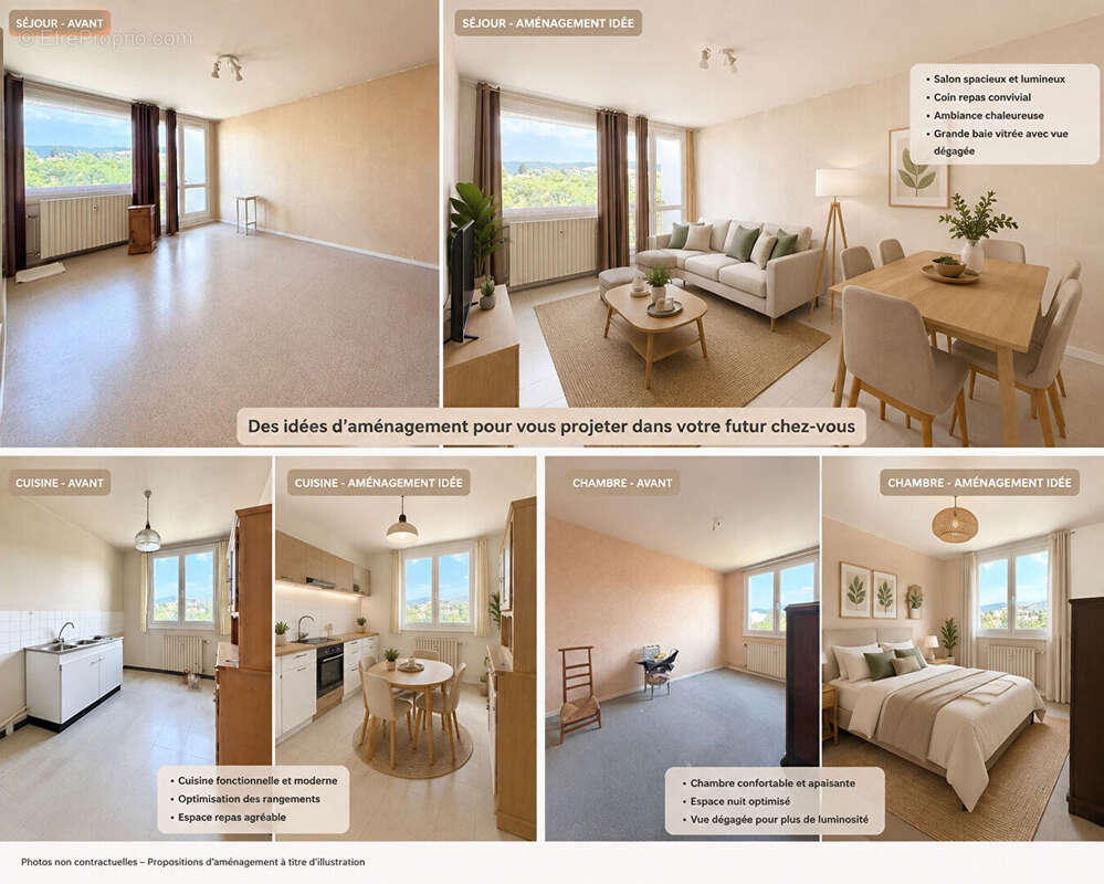 Appartement T2 de 54 m²  Dernier étage  Lumineux  Parking privé - photo 5