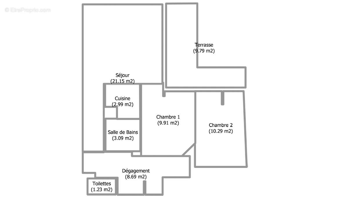 Appartement Chassieu 3 pièce(s) 57.35 m2 - photo 8