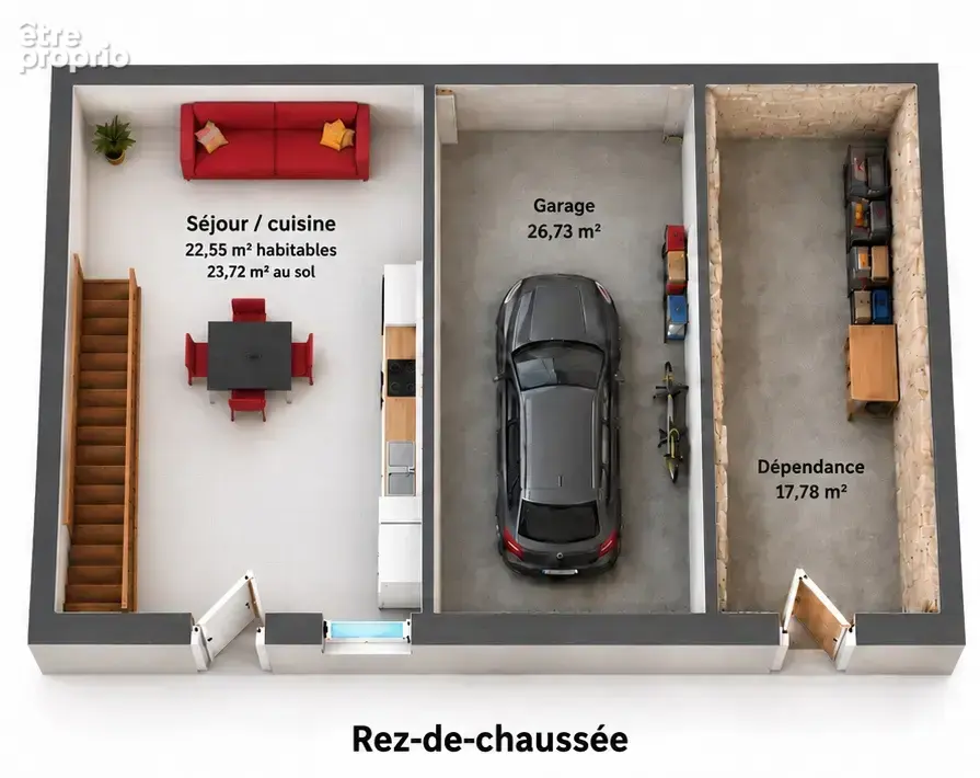 Maison de ville PELLERIN bourg - 62 m2 / Garage / bords de Loire /potentiel de second logement - photo 2