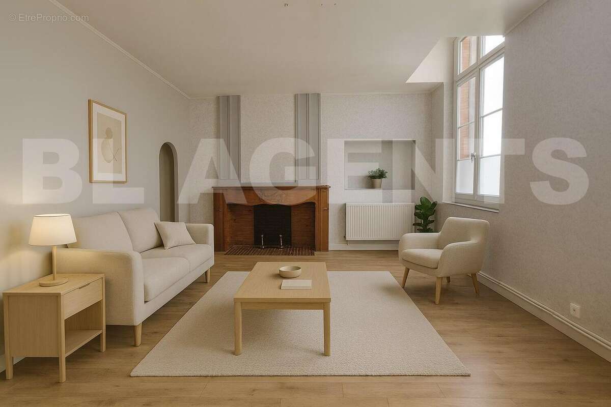 Salon lumineux et épuré - Appartement à CASTELSARRASIN