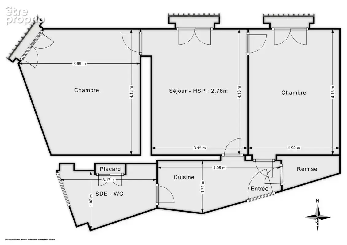 3 pièces (modulable en grand 2 pièces) de 52,7 m² avec balcon - Rue Seveste, Paris 18e - photo 3