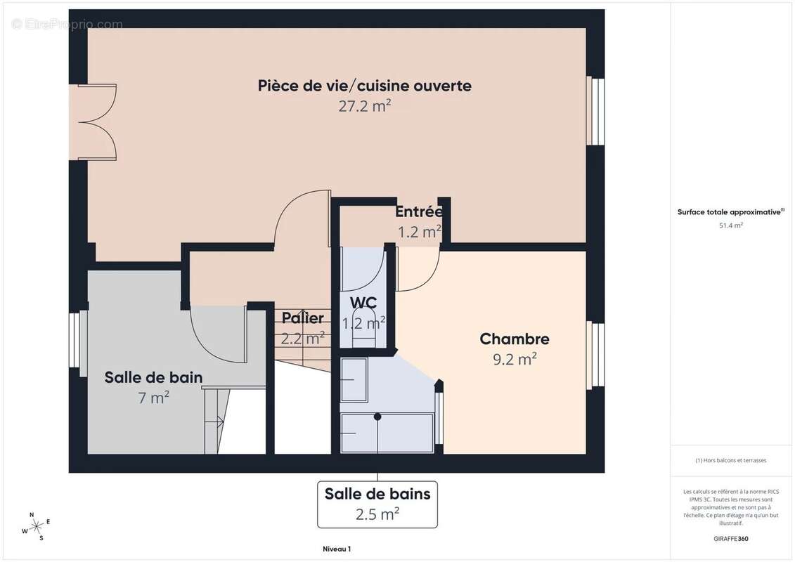 Appartement T2, 42 m2 - photo 7