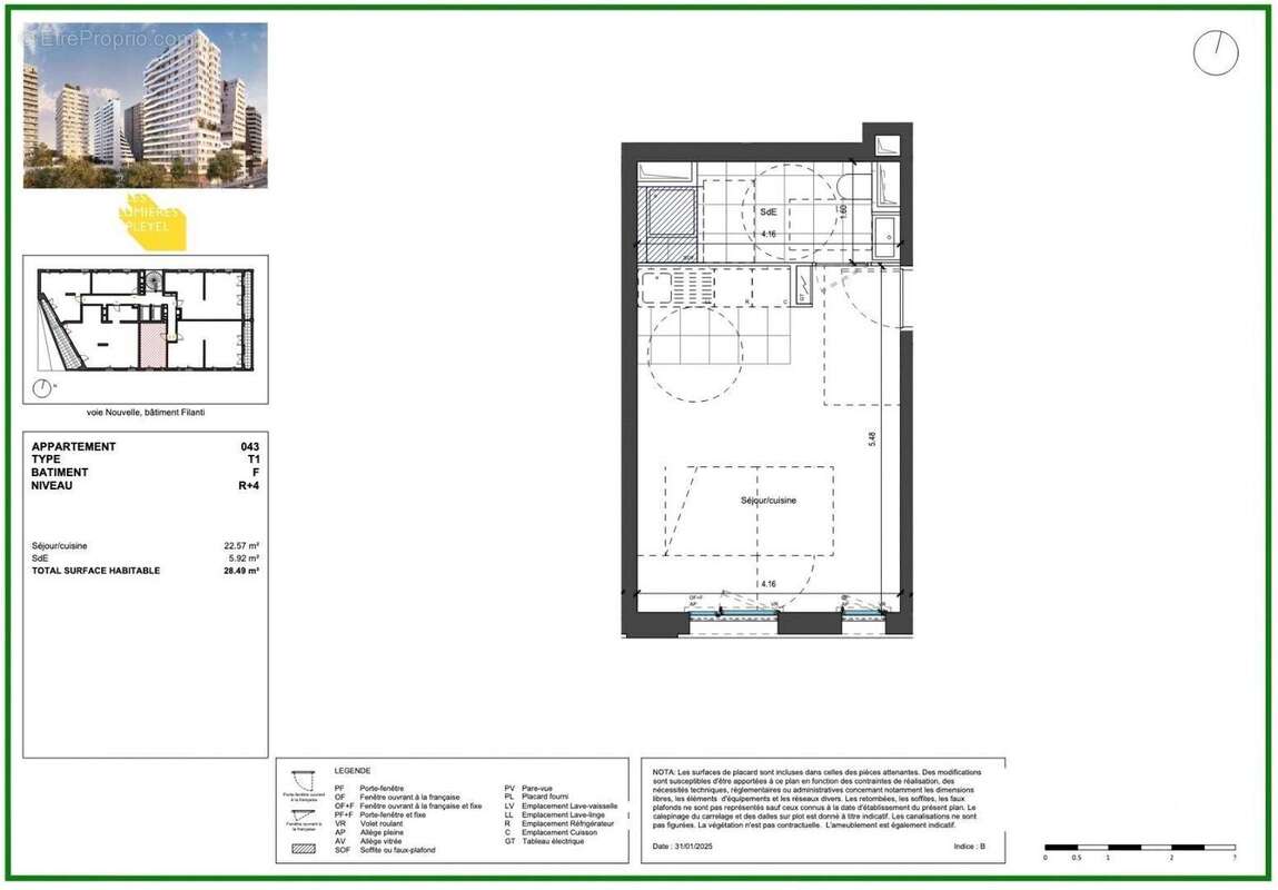 Appartement 28 m² à Saint-Denis  - photo 7