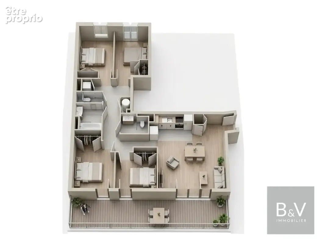Appartement 5 pièces de 90 m² avec terrasse de 22 m², gare et commerces à pied - photo 5
