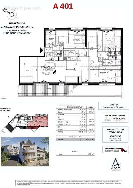 Très bel appartement au 4 ème et dernier étage d'une petite copropriété - photo 2