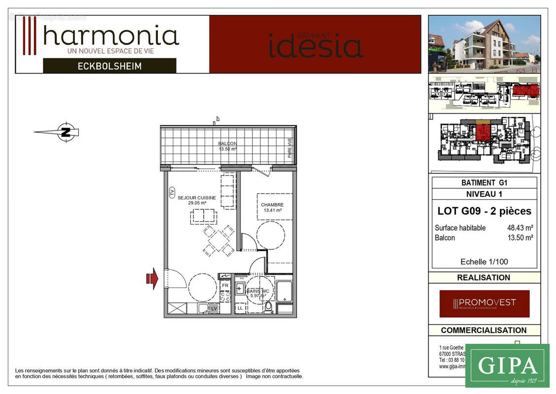 Appartement à ECKBOLSHEIM