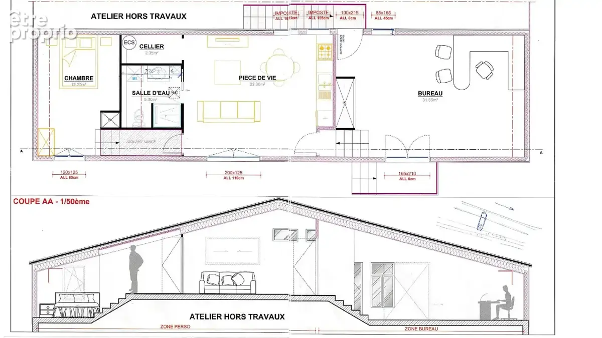 Pourrain - batiment d'activite et commercial - 590 m² sur  2560m² de terrain - photo 6