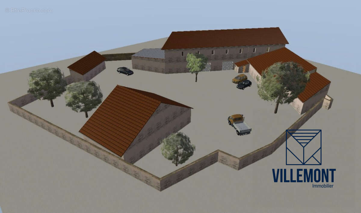 Vue ensemble immobilier parcelle 2380m² - Maison à SOMMIERES