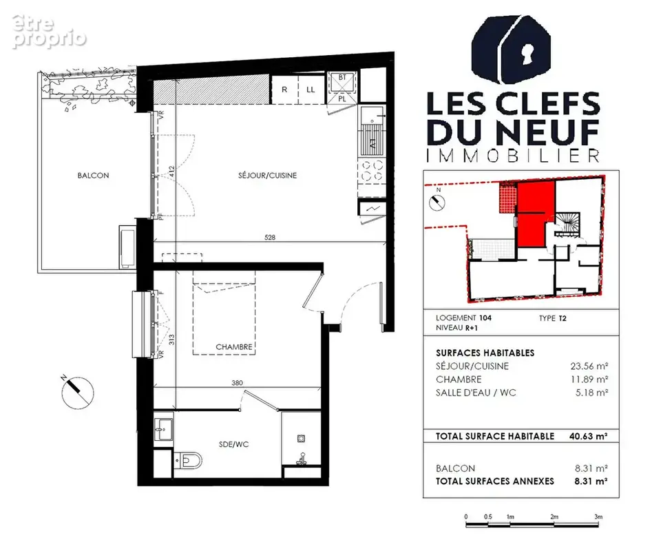 Appartement 2 pièces de 41m² ! CROIX-DE-PIERRE - photo 9