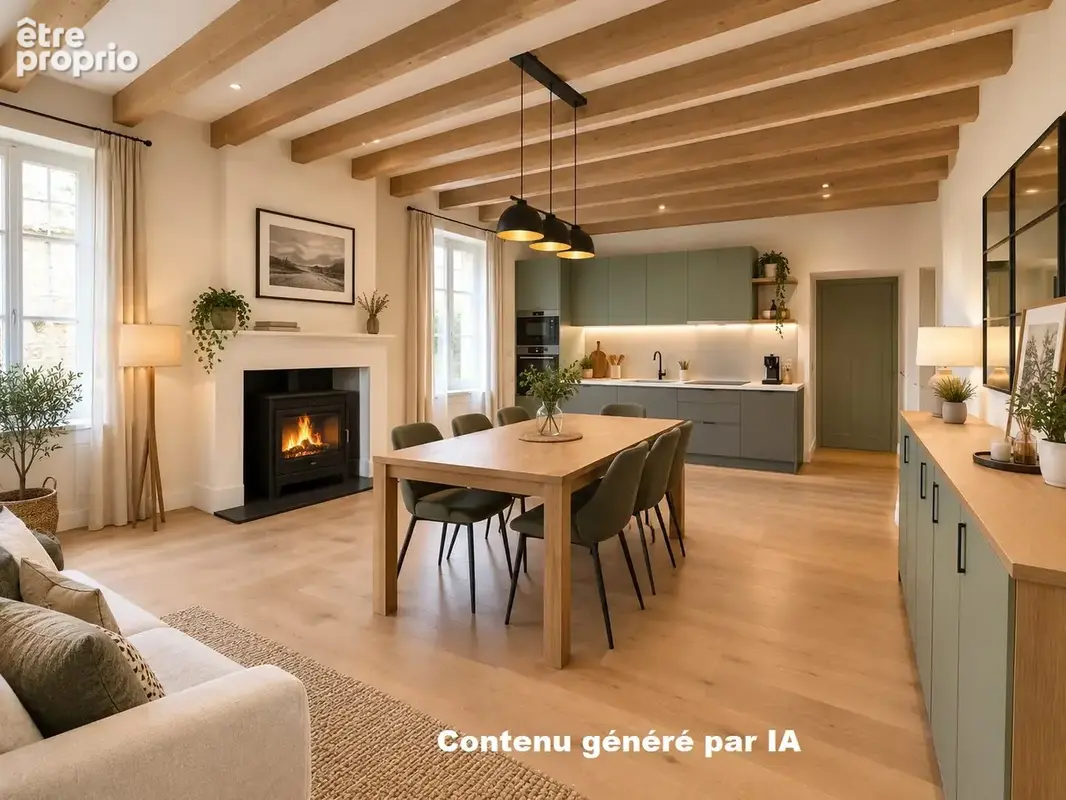 Cuisine, séjour généré par IA