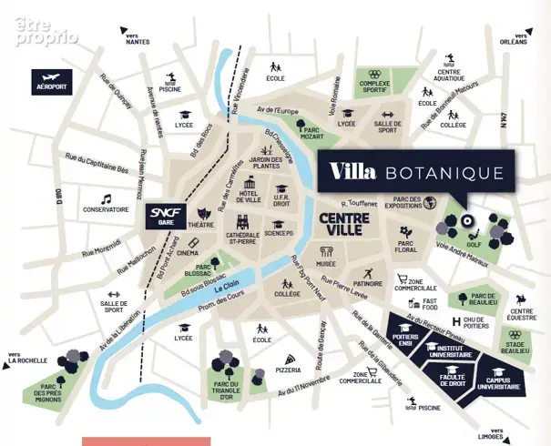 A Poitiers, proche du Golf et des Universités,