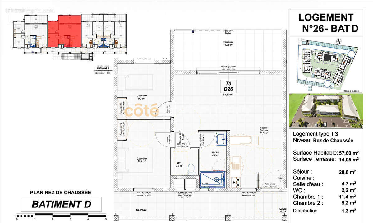 Appartement neuf T3 Sainte Anne 57.60 m2 - photo 14