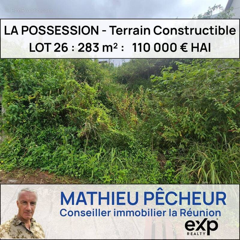 LOT 26 : 283 m2 110 000 HAI - Terrain à LA POSSESSION