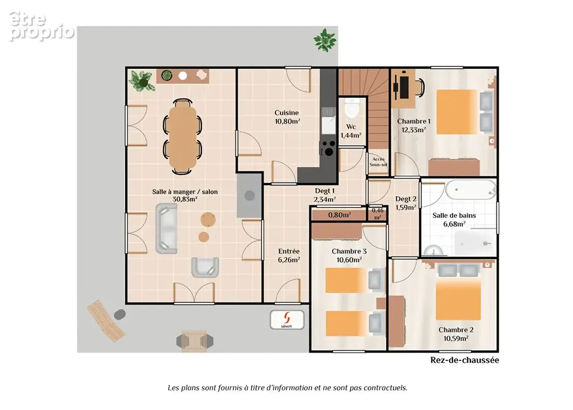 A vendre, Maison e plain pied, 3 chambres et sous sol. - photo 3