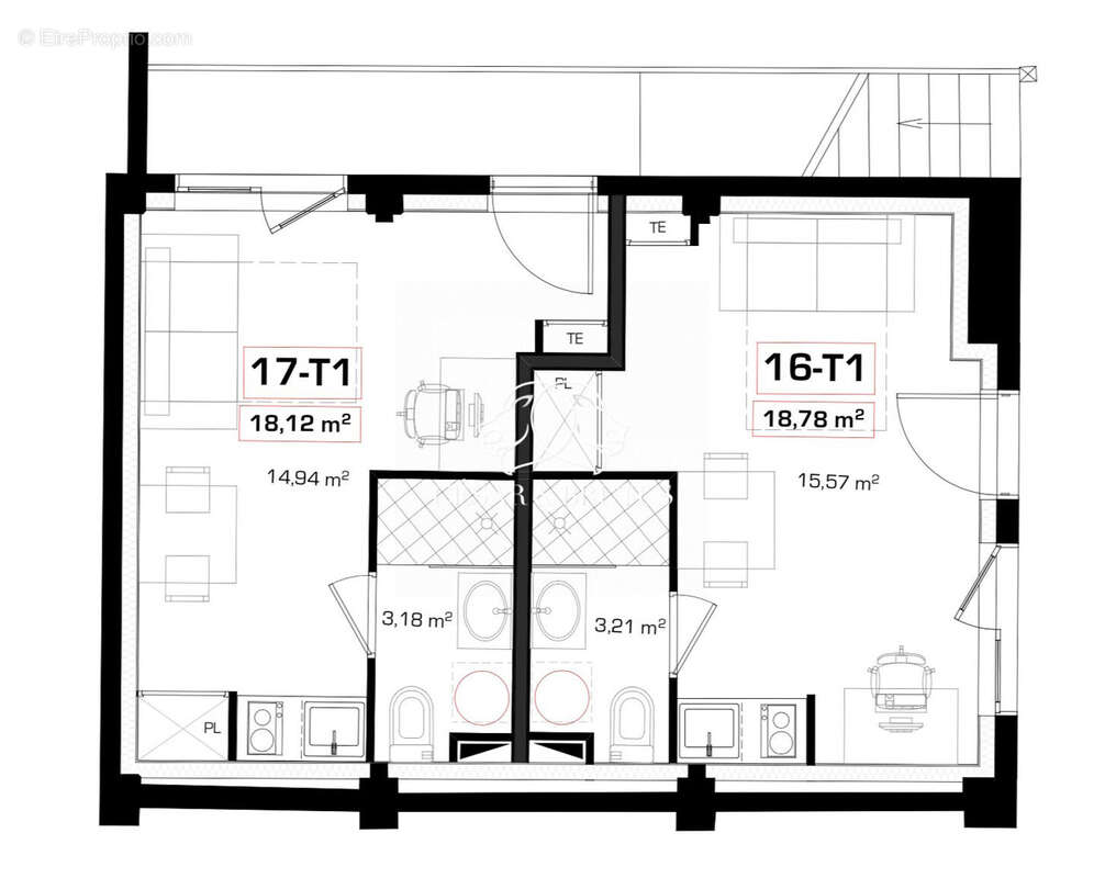 Plans Rdc - Appartement à LYON-9E